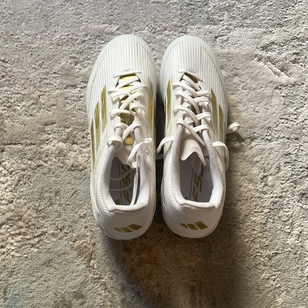 Adidas, F50 white and gold cleats
